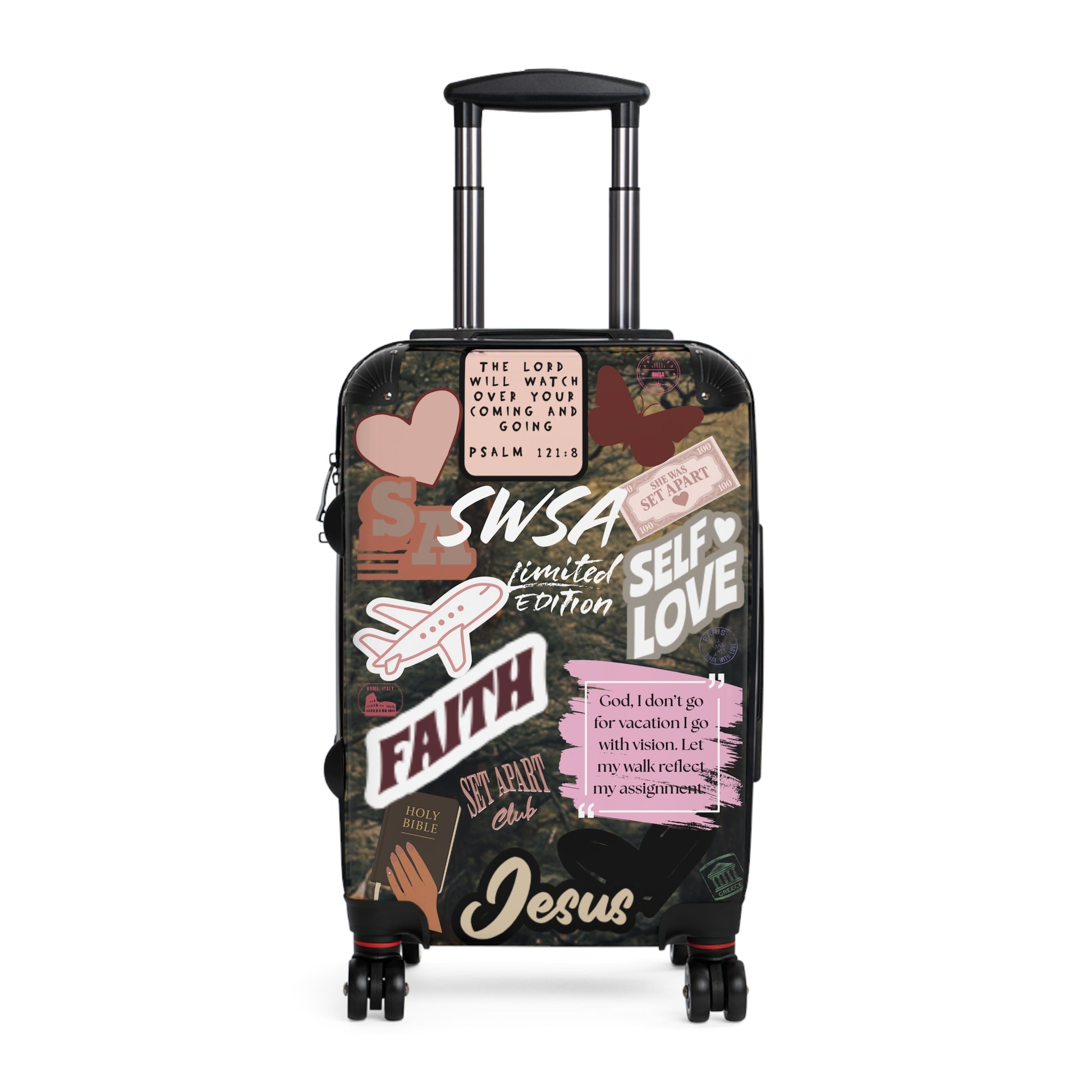 Faith-Inspired Suitcase, Travel Luggage, Inspirational Baggage, God Journey Case, Vacation Essentials.
