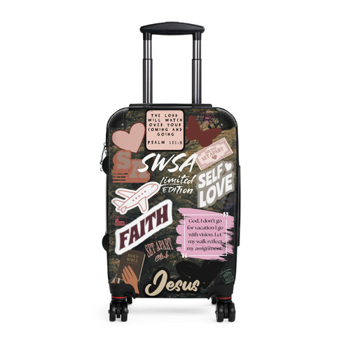 Faith-Inspired Suitcase, Travel Luggage, Inspirational Baggage, God Journey Case, Vacation Essentials.